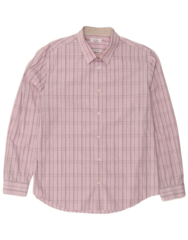 Camisa CALVIN KLEIN Hombre Grande Cuadros Rosa Algodón