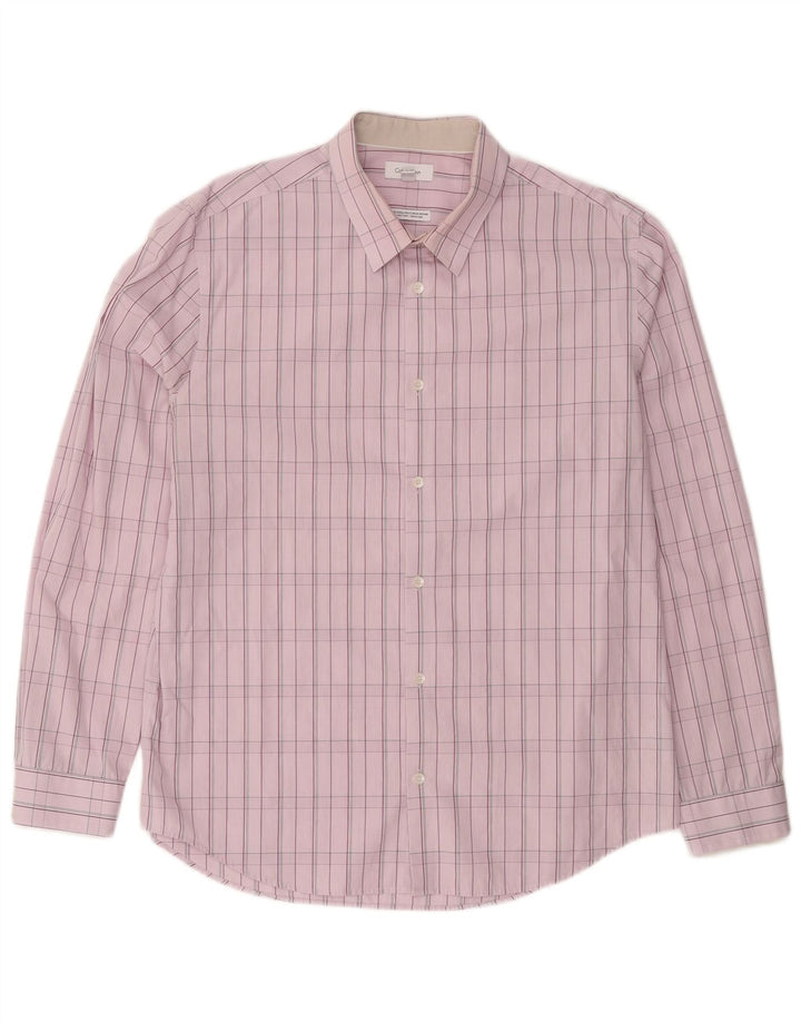 Camisa CALVIN KLEIN Hombre Grande Cuadros Rosa Algodón