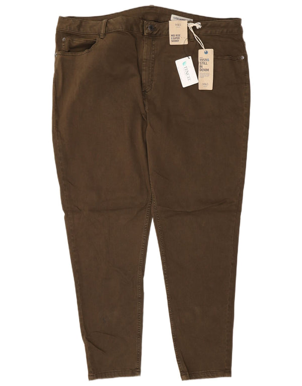 Marks & Spencer Vaqueros súper ajustados de talle medio para mujer UK 22 3XL W42 L28 Marrón