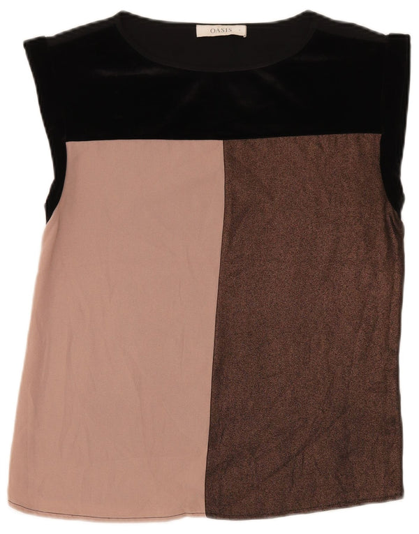Oasis Top sin mangas para mujer UK 8 Small Poliéster con bloques de color multicolor