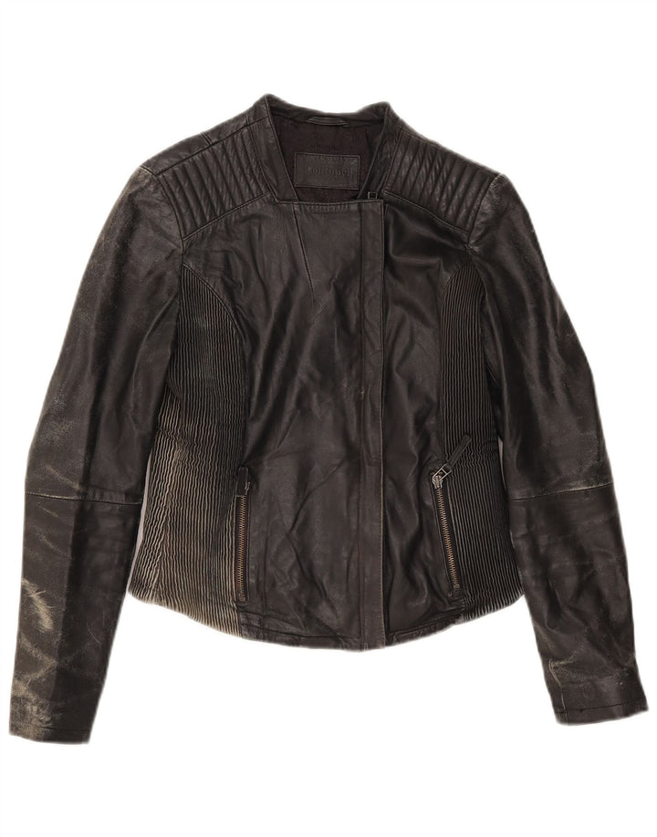 Conbipel Chaqueta Biker De Cuero Para Mujer Talla 42 Small Cuero Negro