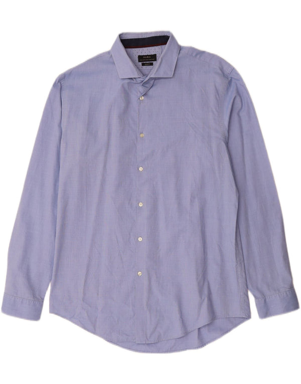 ZARA Hombre Camisa Slim Fit 2XL Azul
