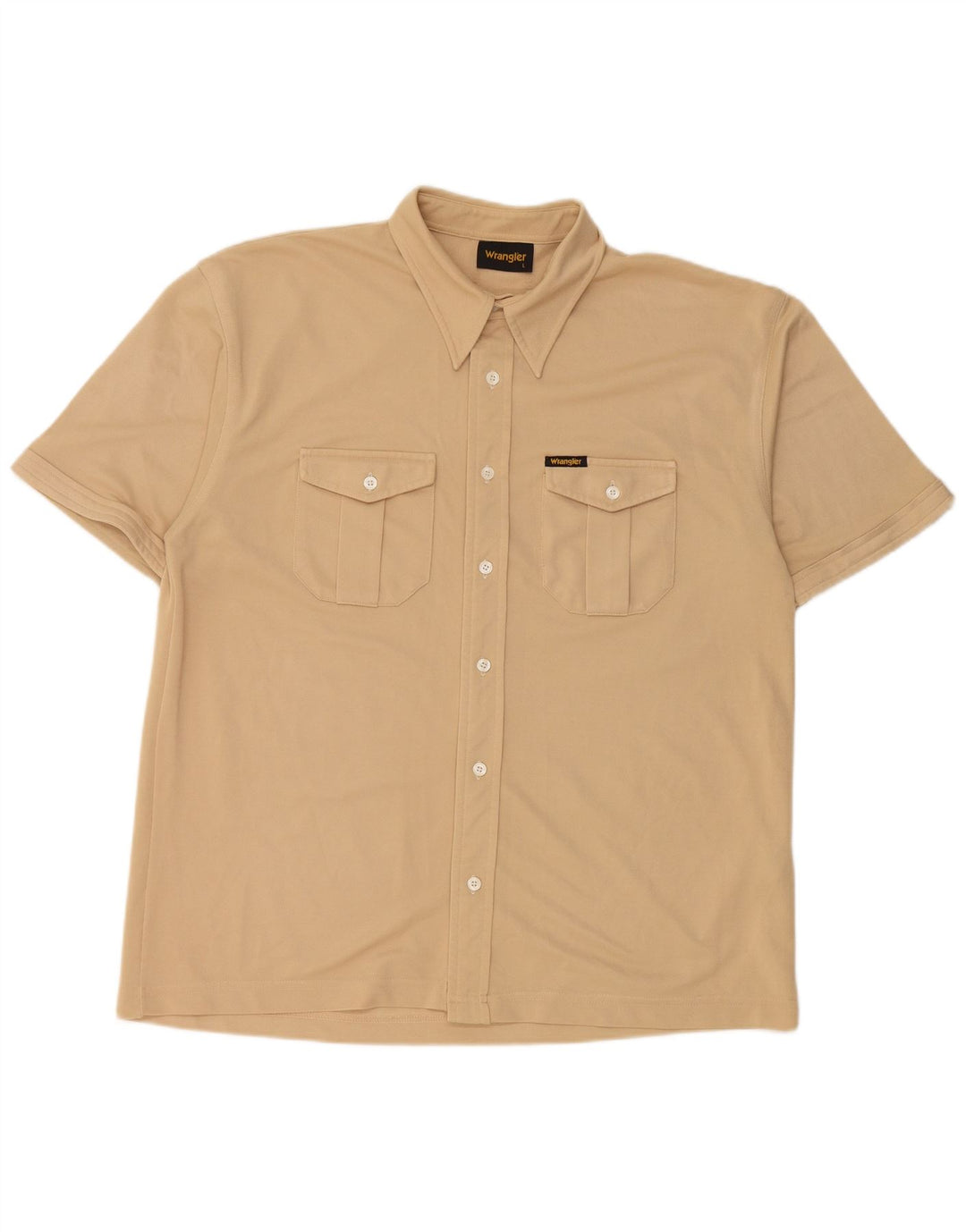 Wrangler Camisa Manga Corta Hombre Poliéster Beige Grande