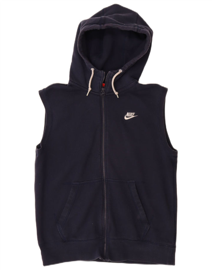 NIKE - Sudadera con capucha para mujer, sin mangas, con cremallera, talla grande, algodón azul marino