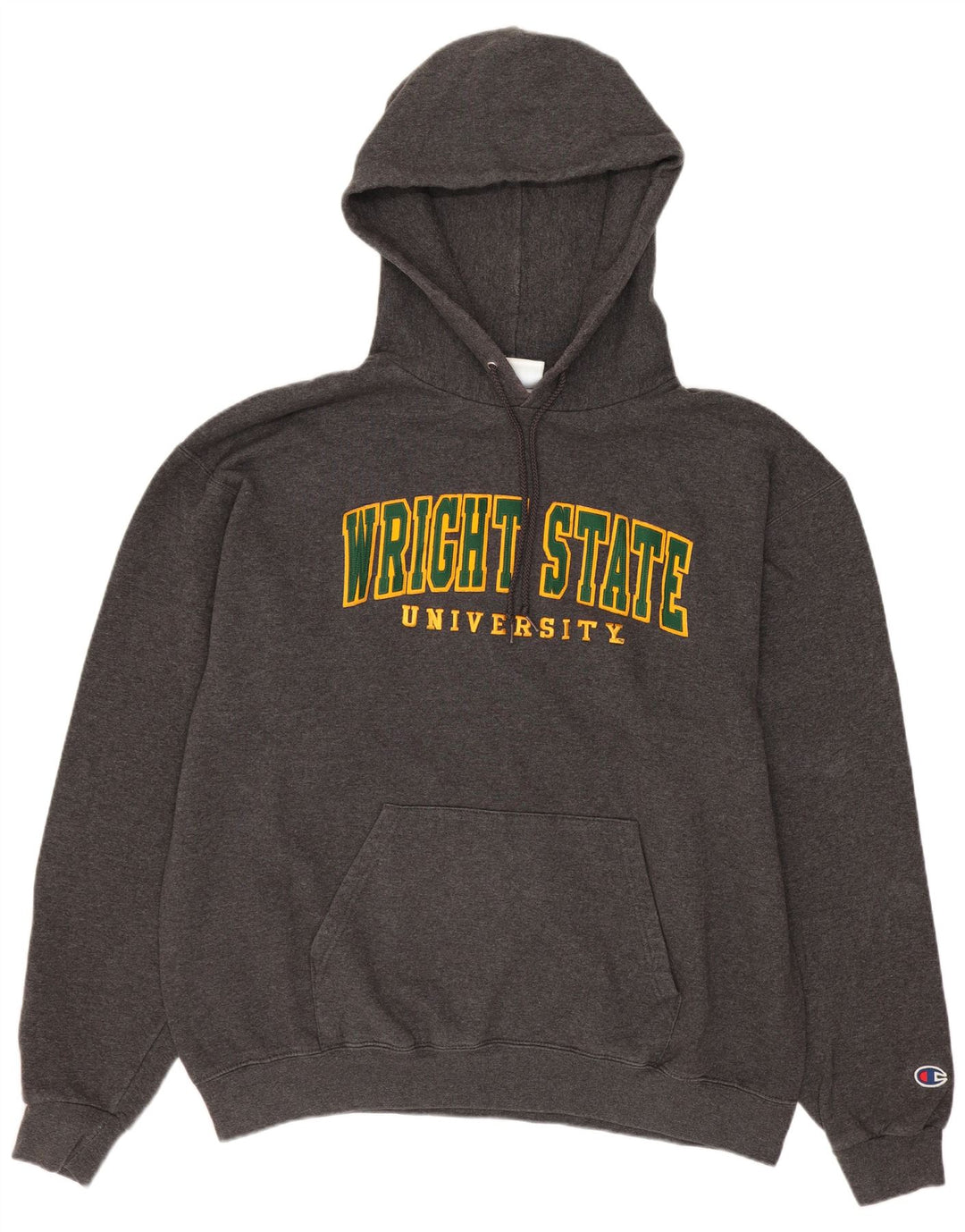 Champion Wright State University Graphic Sudadera con capucha para hombre, talla grande, gris