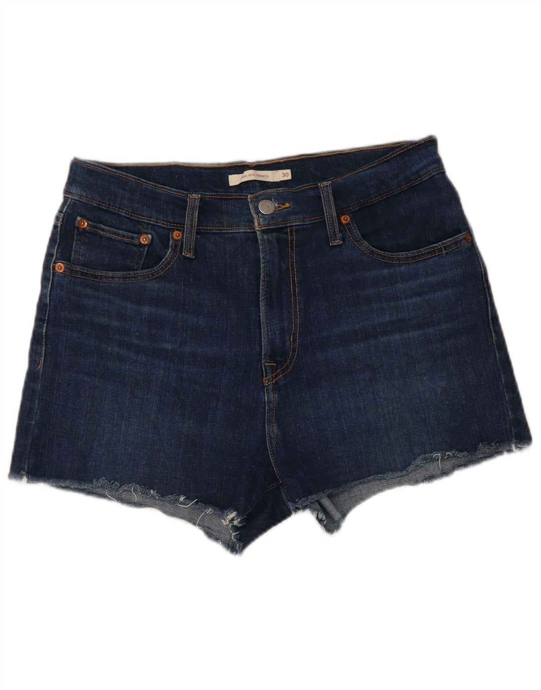 Levi's Mujer Vaqueros Cortos De Tiro Alto W30 Algodón Azul Medio