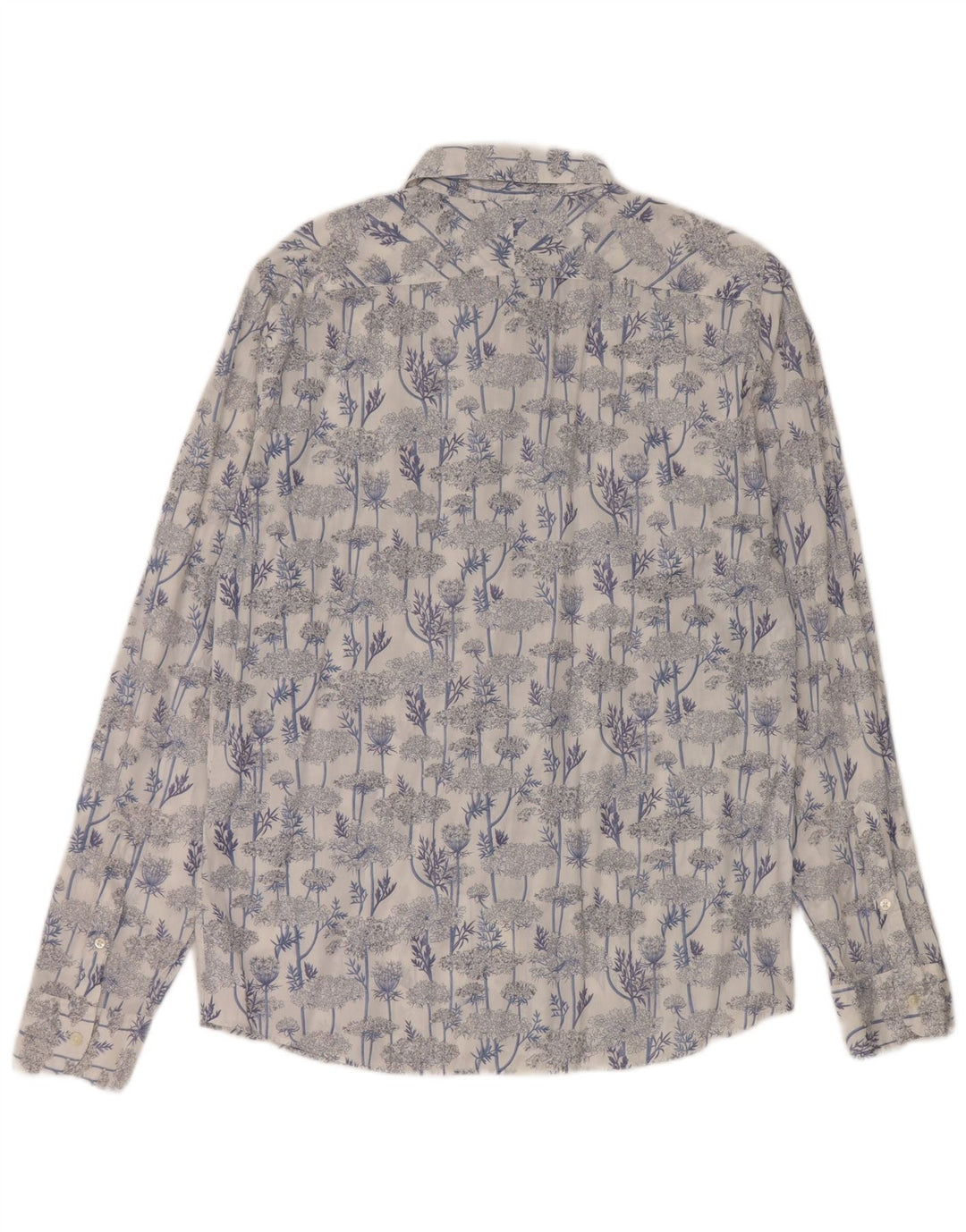 Robert Friedman Camisa para hombre Algodón floral azul grande