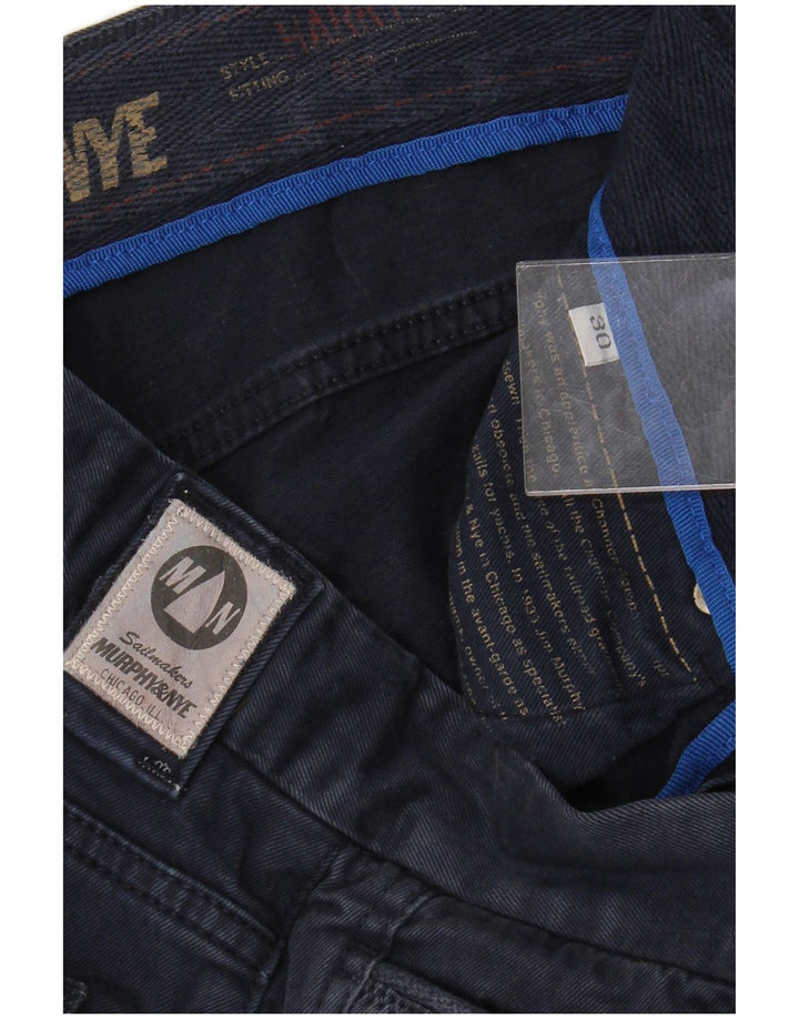 MURPHY & NYE Pantalones casuales rectos para hombre W30 L28 Azul marino