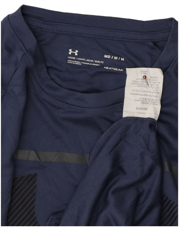 UNDER ARMOUR Camiseta gráfica Heat Gear para hombre Top Poliéster azul marino mediano