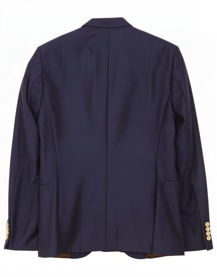 Zara Chaqueta tipo blazer con 1 botón para hombre EU 48 Azul marino mediano