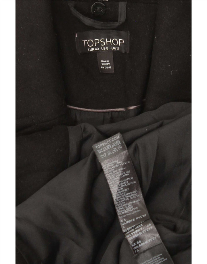 Topshop Abrigo para mujer UK 40 Mediano Poliéster negro