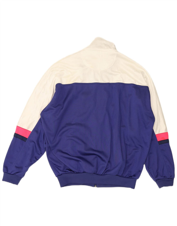 Asics Chaqueta superior de chándal gráfico para hombre IT 54 XL Bloque de color azul