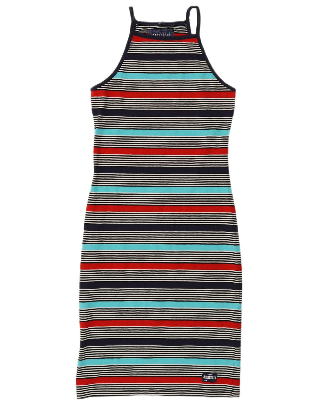 SUPERDRY Vestido estilo camiseta Manhattan para mujer UK 6 XS Multicolor a rayas