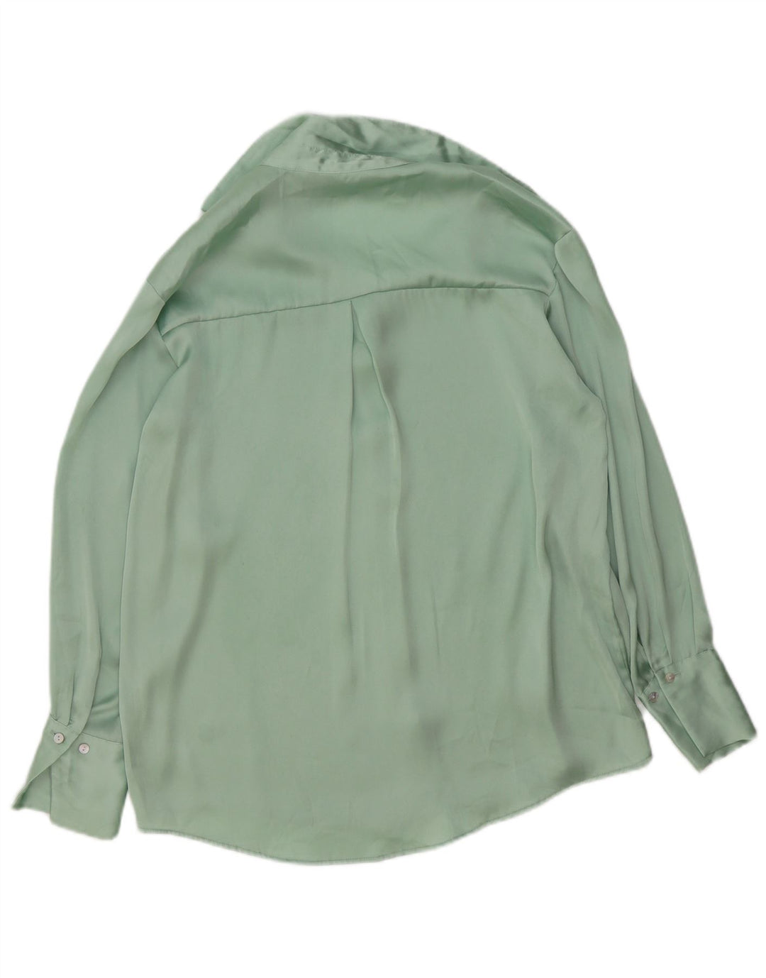 Zara Mujer Blusa Camisa Extragrande UK 6 XS Poliéster Verde