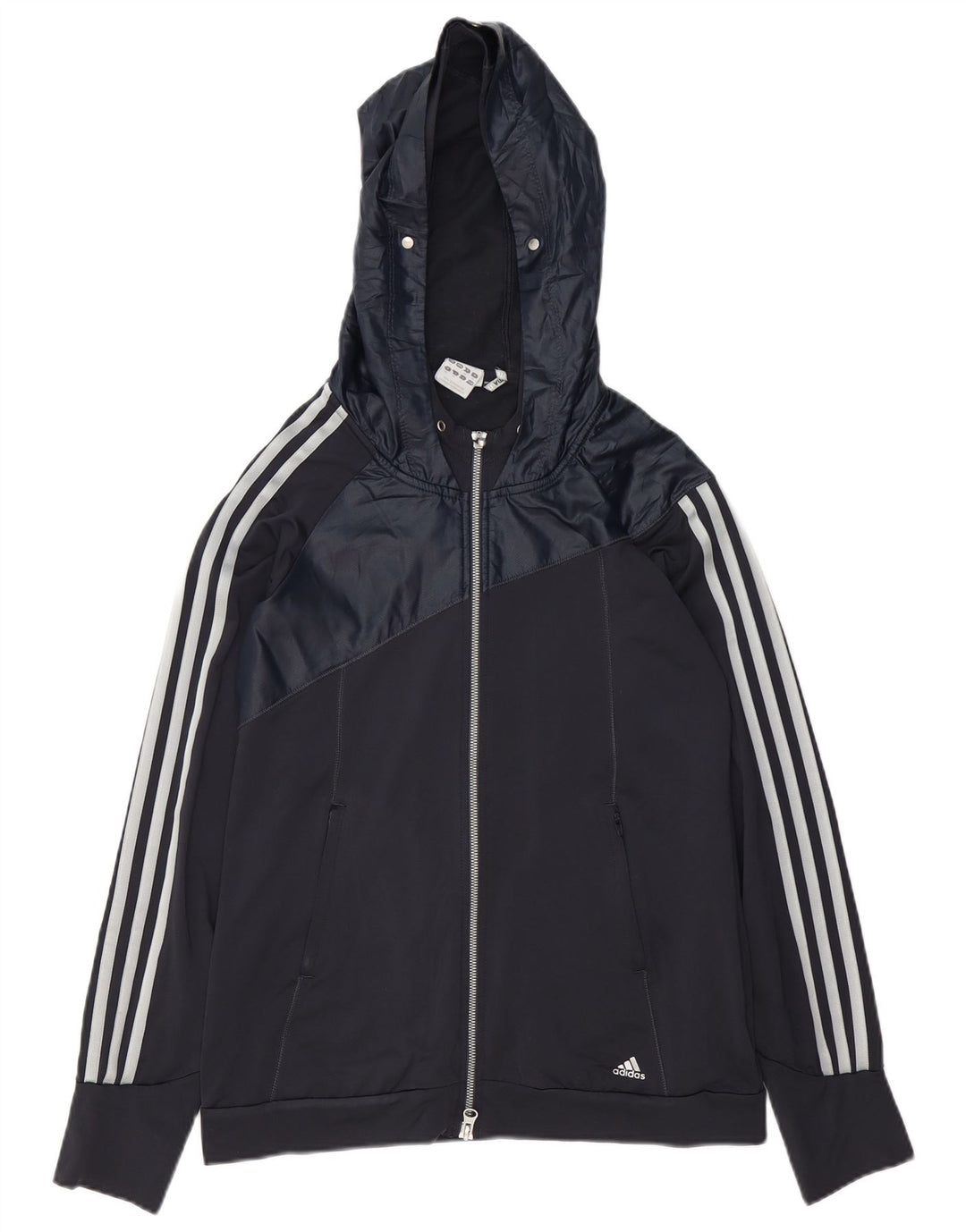Adidas Climalite - Chaqueta con capucha para mujer, talla 12, color azul marino