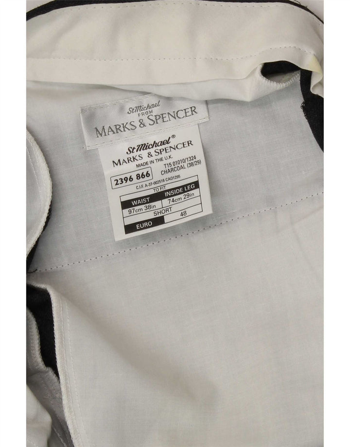 Marks & Spencer Pantalones casuales St. Michael Pegged para hombre W38 L29 Lana gris