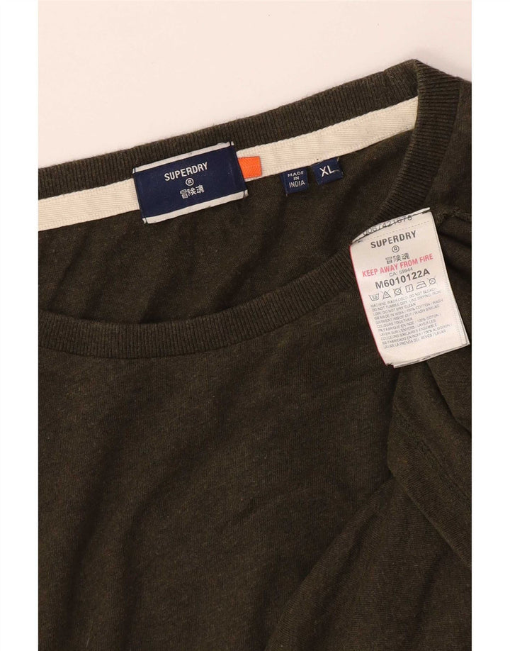 Superdry Hombre Top Manga Larga XL Algodón Caqui