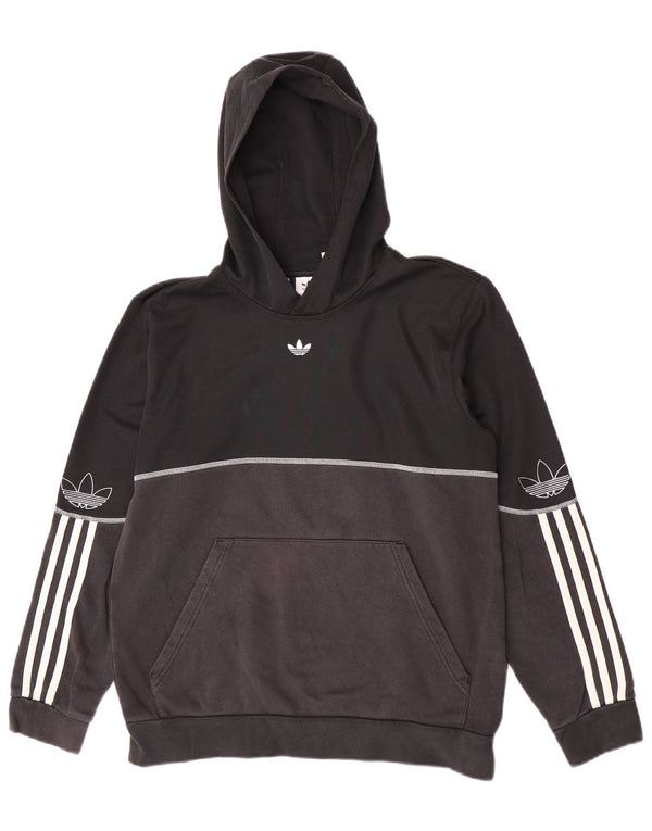 Adidas - Sudadera con capucha para niño (15-16 años), color negro, algodón