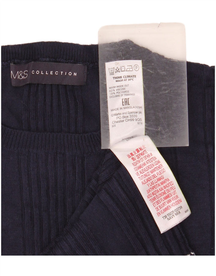 MARKS & SPENCER Suéter tipo jersey con cuello redondo para mujer UK 40 Grande Azul marino