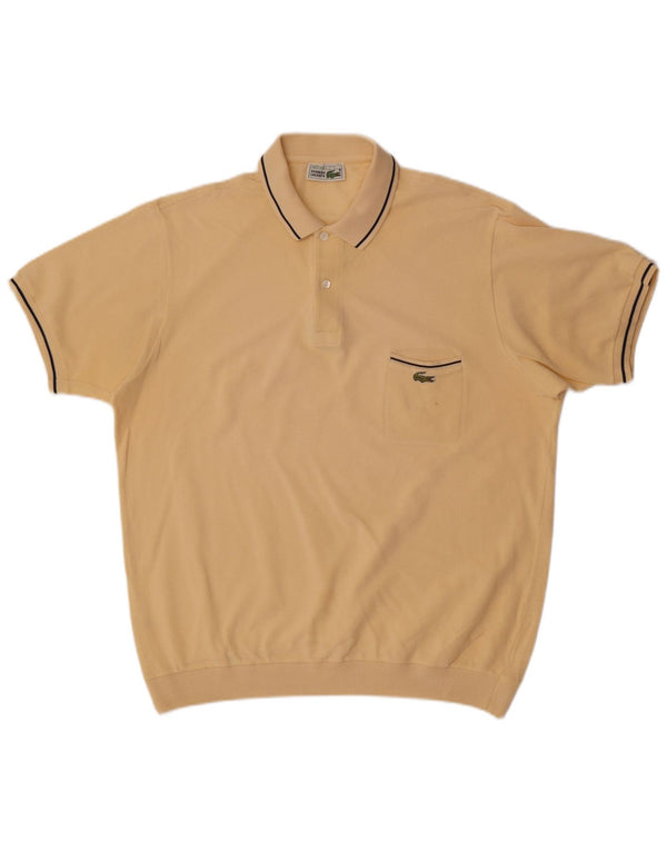Lacoste Jersey Sherpa con cuello tipo polo para hombre, talla 7, 2XL, rayas amarillas