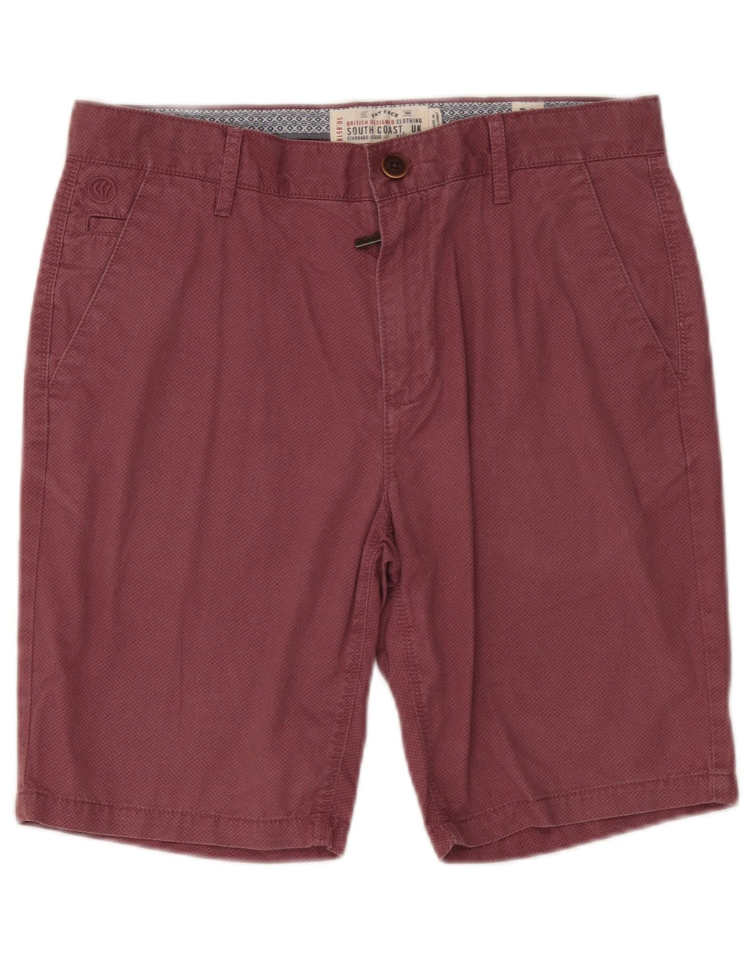 Pantalones cortos chinos con estampado abstracto para hombre de Fat Face W32 Algodón burdeos medio