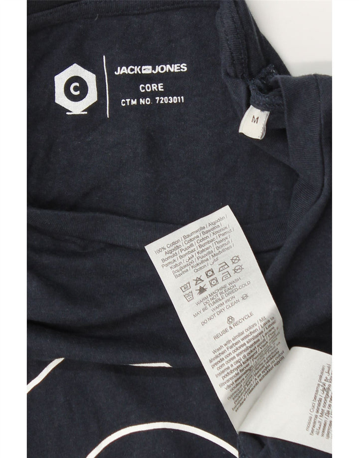 JACK & JONES Hombre Camiseta Gráfica Top Medium Azul Marino Algodón