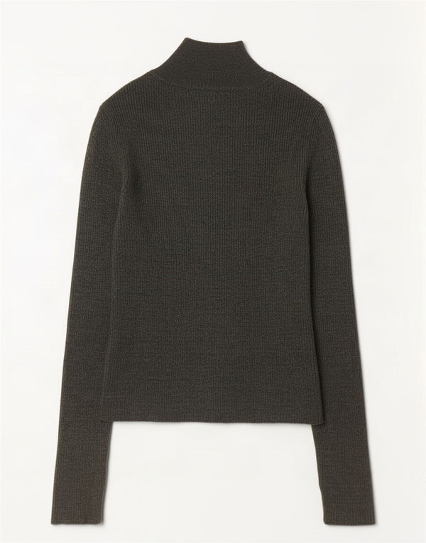 Zara Womens Turtle Neck Jumper Sweater UK 14 Large Khaki