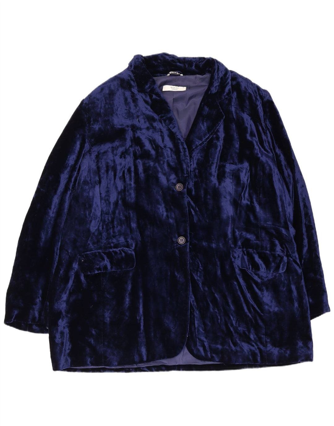 Marina Rinaldi Chaqueta Blazer Básica De Terciopelo De 2 Botones Para Mujer Talla 31 XL Azul