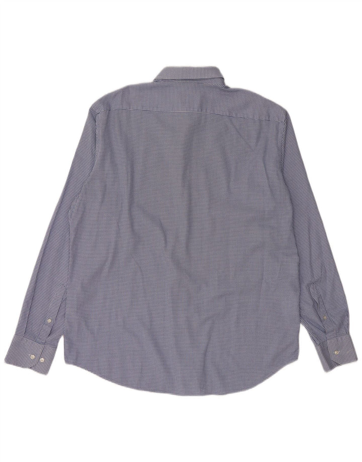 Camisa HUGO BOSS de corte regular para hombre Talla 44 17 1/2 XL Algodón de pata de gallo azul