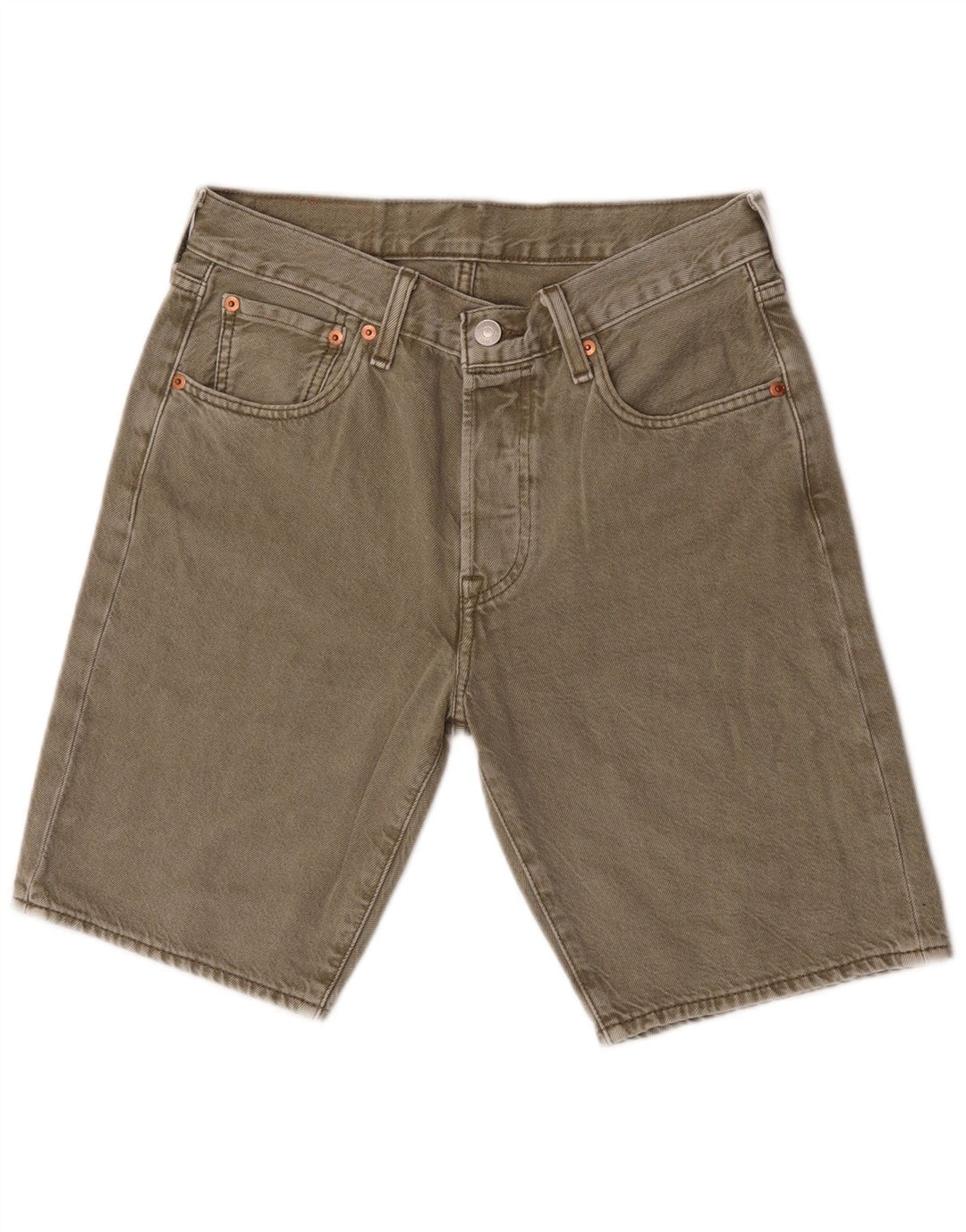 Levi's Mens 501 Denim Shorts W28 Pequeño Algodón Caqui