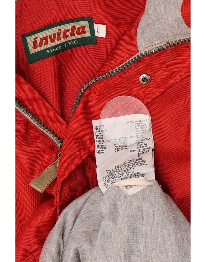 Chaqueta impermeable con capucha para hombre Invicta UK 40 Large Red Polyamide