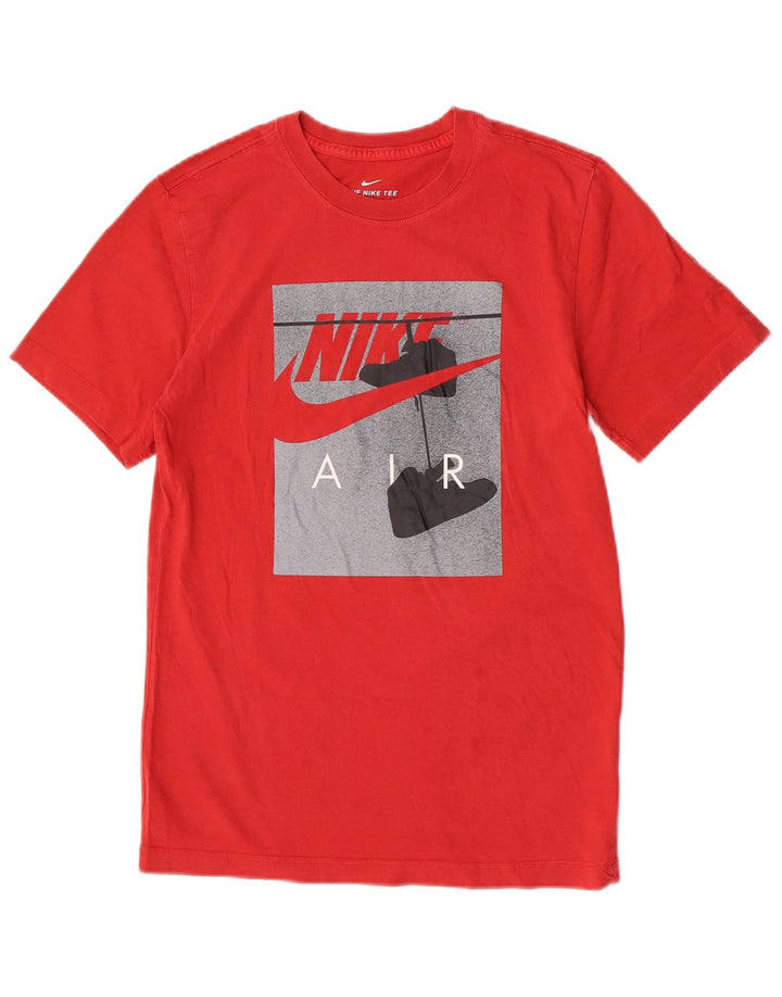 Nike - Camiseta gráfica para hombre, talla pequeña, algodón rojo