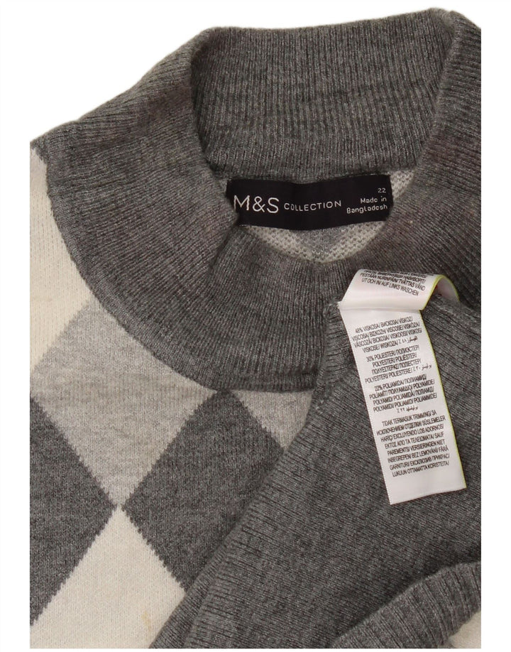 Marks & Spencer Jersey con Cuello Alto para Mujer UK 22 3XL Gris