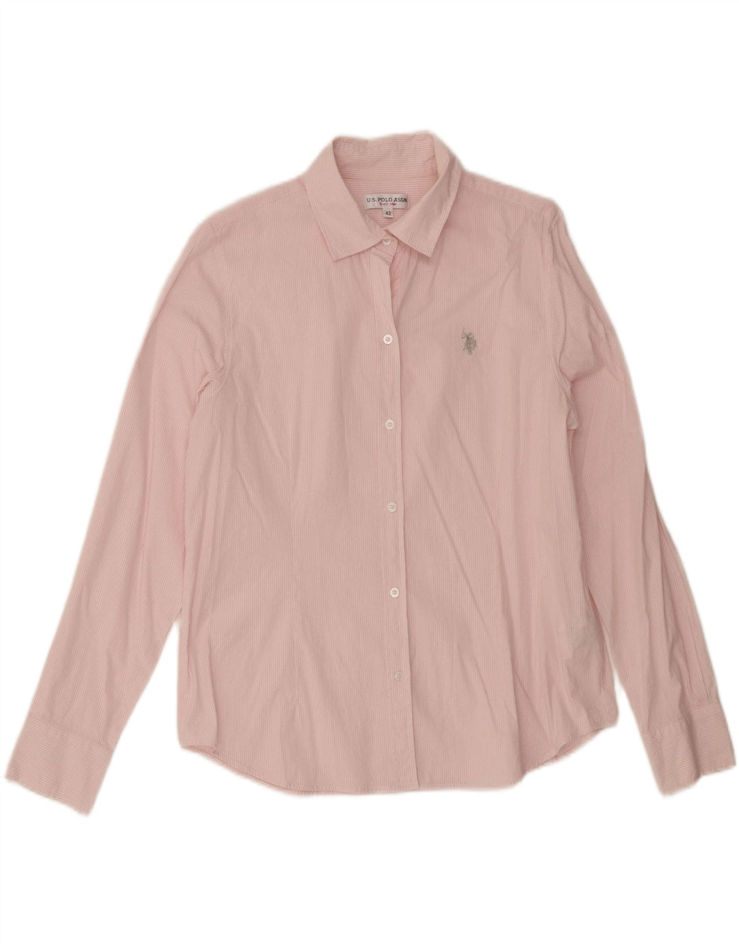 Asociación de Polo de EE. UU. Camisa Mujer IT 42 Algodón Rayas Rosa Medio