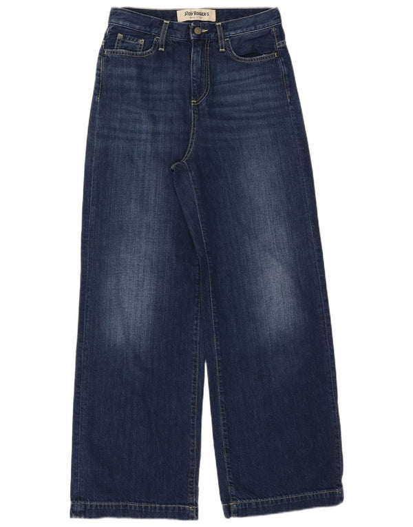 Roy Rogers Jeans de pierna ancha y cintura alta para mujer W25 L28 Algodón azul