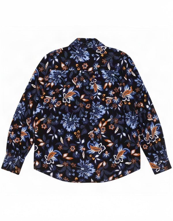 Marks & Spencer Blusa camisera con lazo frontal para mujer UK 40 XL Azul marino Floral