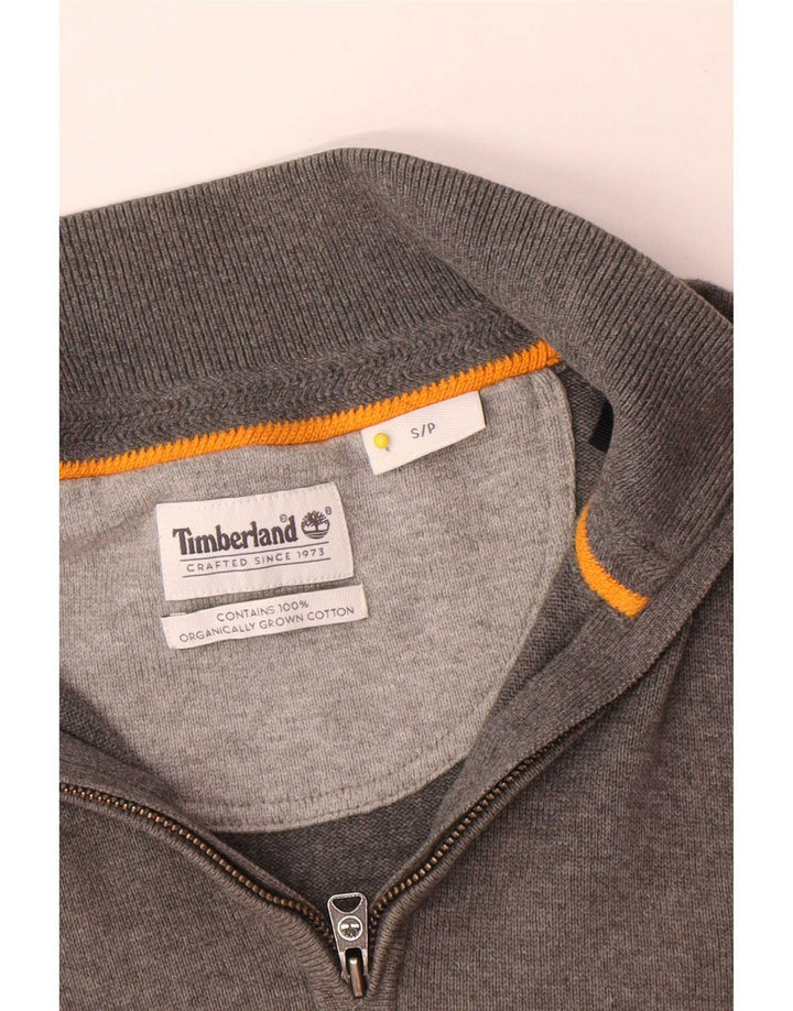 Timberland Hombre Zip Neck Jumper Suéter Pequeño Gris Algodón