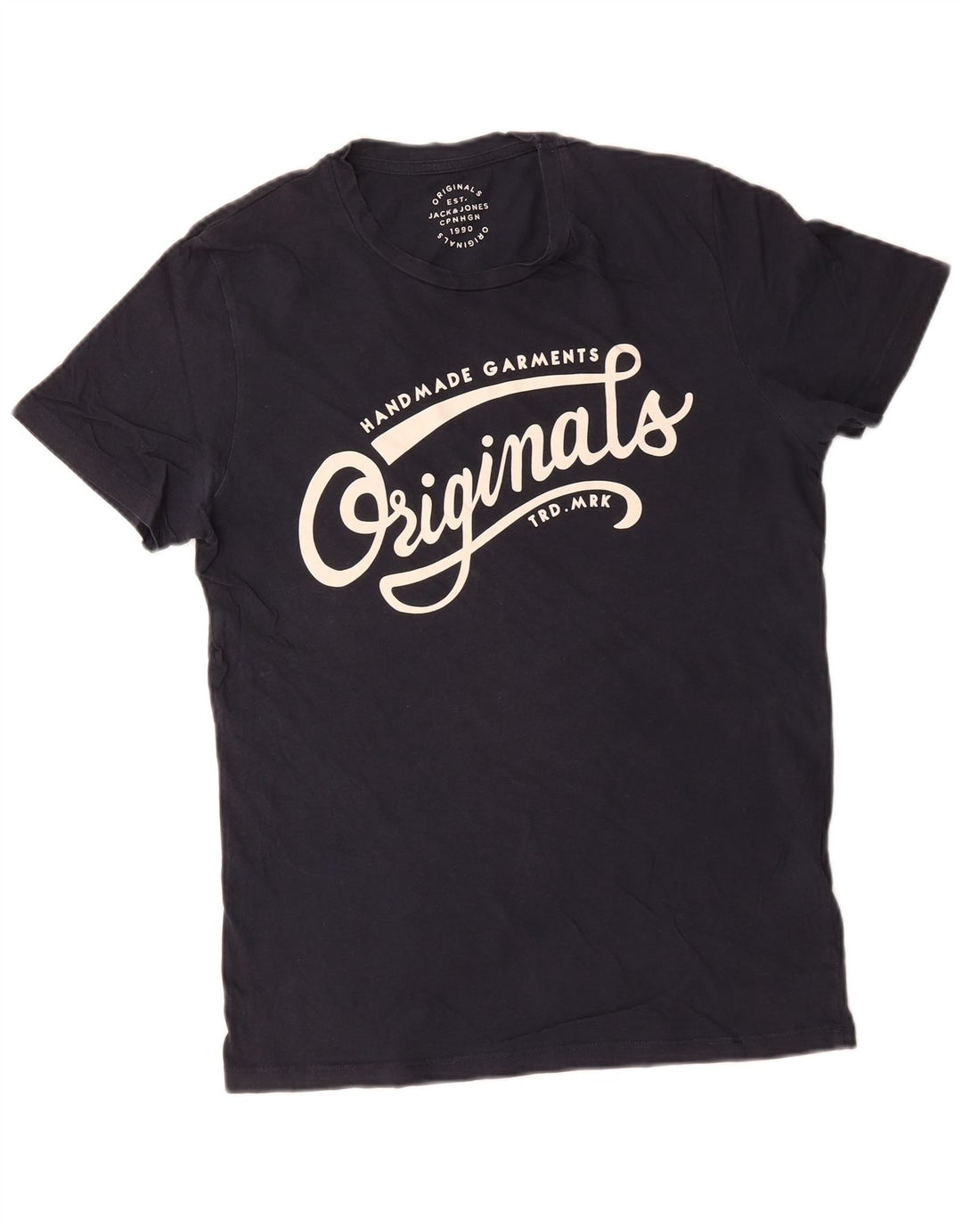 Jack & Jones Hombre Camiseta Gráfica Top Medium Azul Marino Algodón