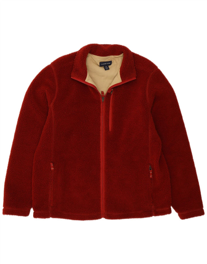 Lands End Chaqueta polar para hombre UK 38/40 Mediano Rojo Poliéster