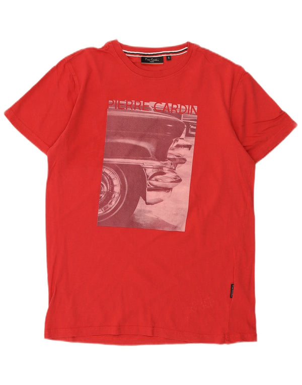 Pierre Cardin - Camiseta gráfica para hombre, talla pequeña, algodón rojo