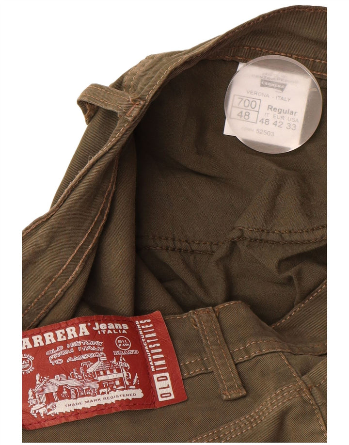 CARRERA Mens 700 Slim Casual Pantalones W33 L31 Algodón Caqui