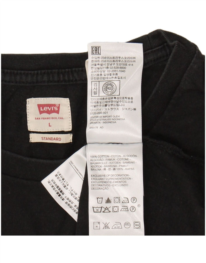 LEVI'S Mens Standard T-Shirt Top Large Black Cotton