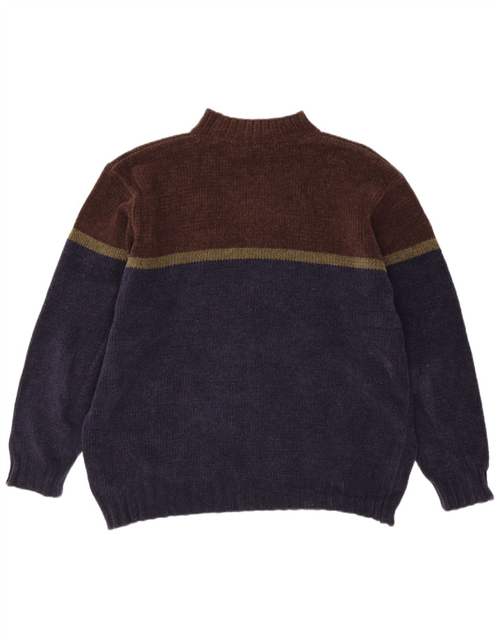 Marks & Spencer Jersey con Cuello Alto para Hombre XL Azul Marino Colorblock
