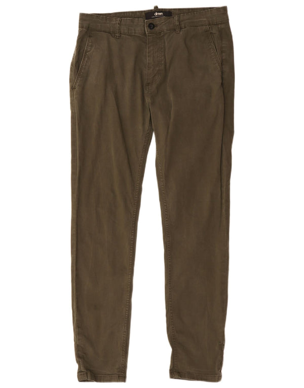 Zara Mens Slim Chino Pantalones EU 42 Large W32 L30 Caqui