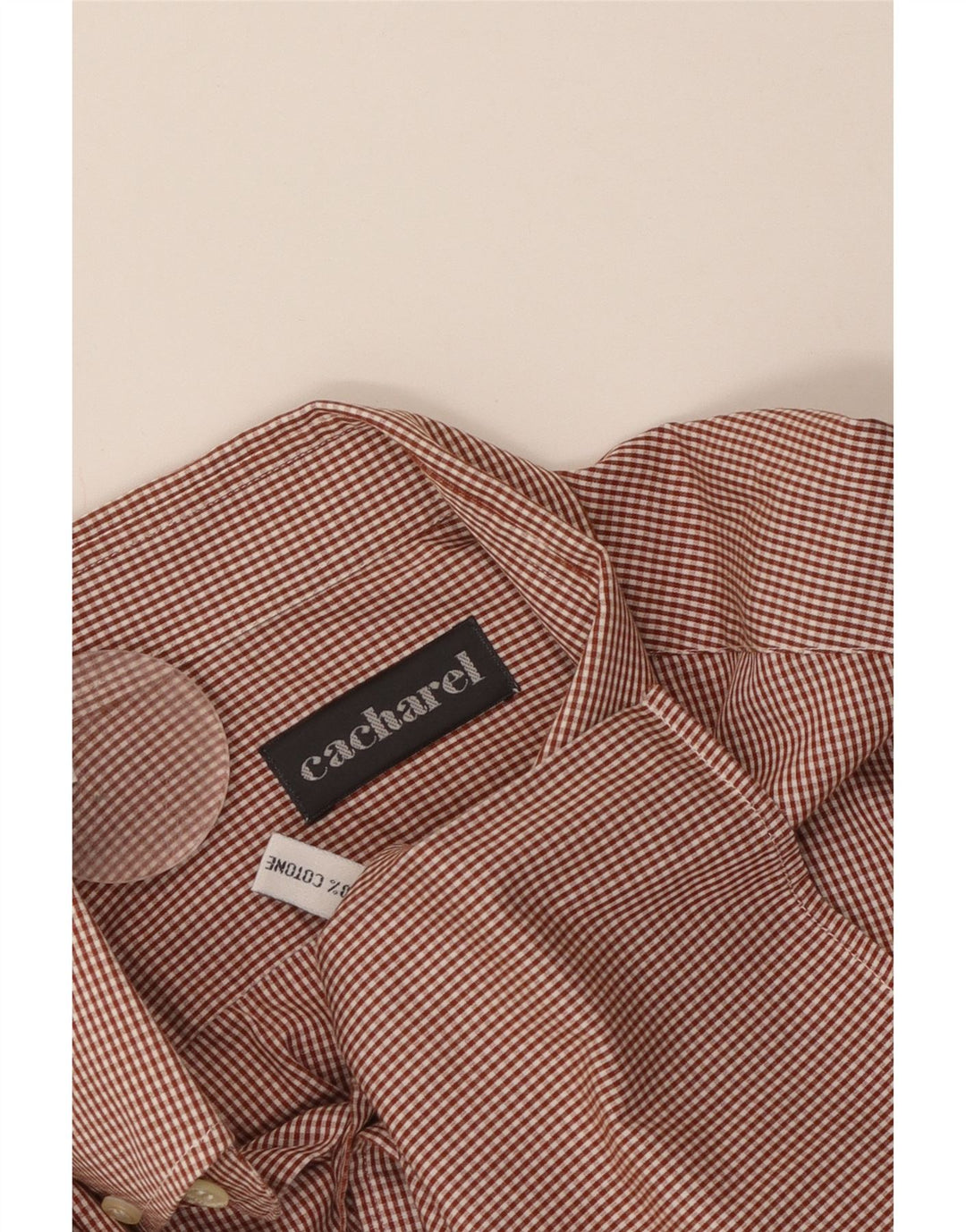 Camisa Cacharel para hombre talla 16 algodón a cuadros rojo grande