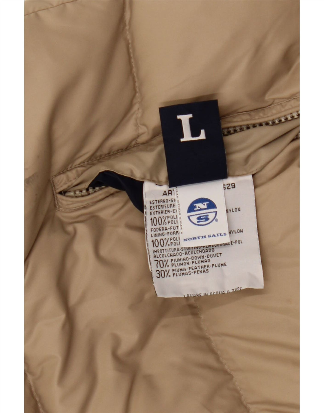 Chaleco acolchado reversible para hombre North Sails UK 40 Large Nylon beige