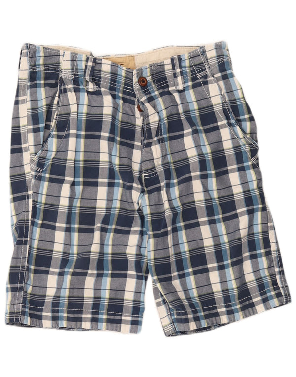 Pantalones cortos chinos Hollister para hombre W32 Algodón a cuadros azul medio