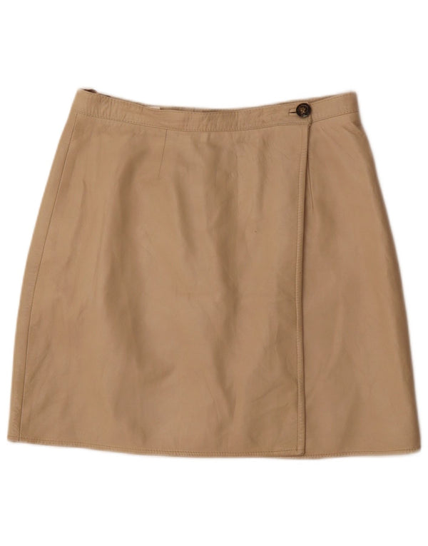 Falda envolvente de cuero vintage para mujer W30 Beige medio