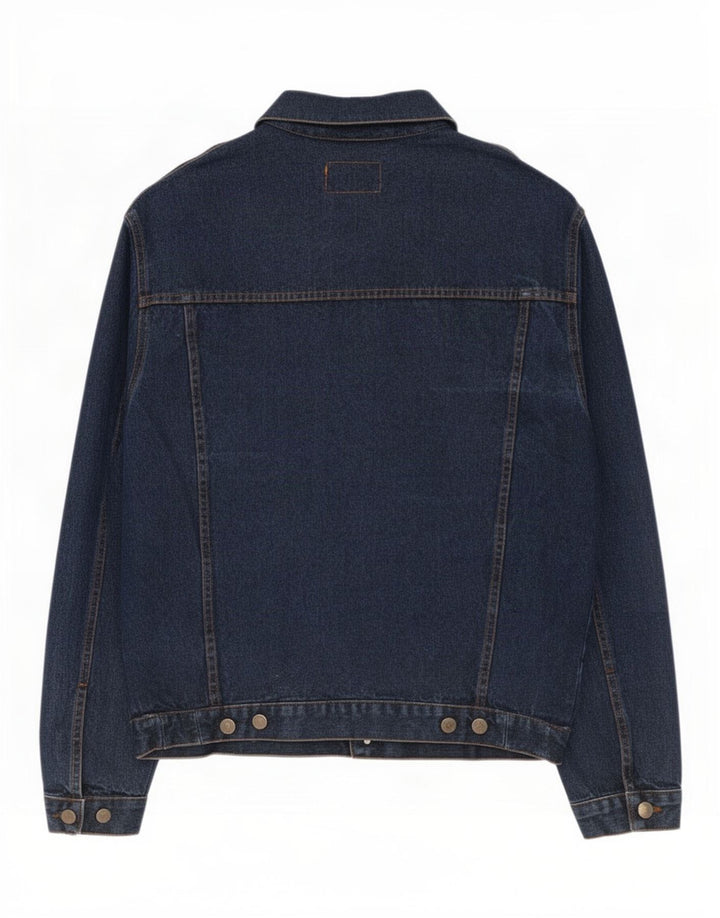 Vintage hombres chaqueta de mezclilla Reino Unido 38 azul marino medio
