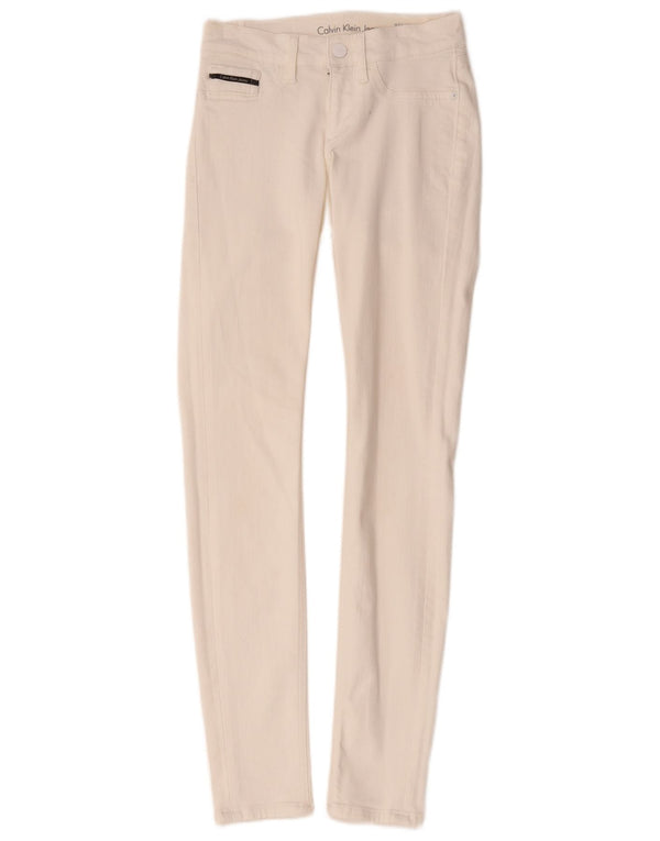 Calvin Klein Jeans ajustados de talle medio para mujer W24 L30 Blanco
